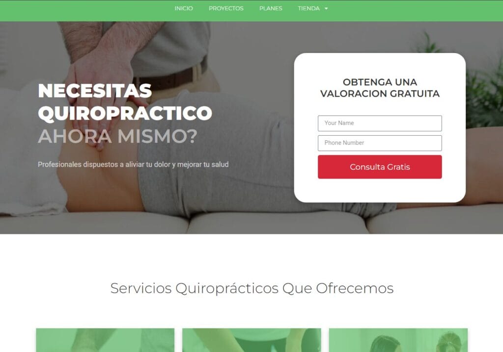 pagina demo quiropracticos